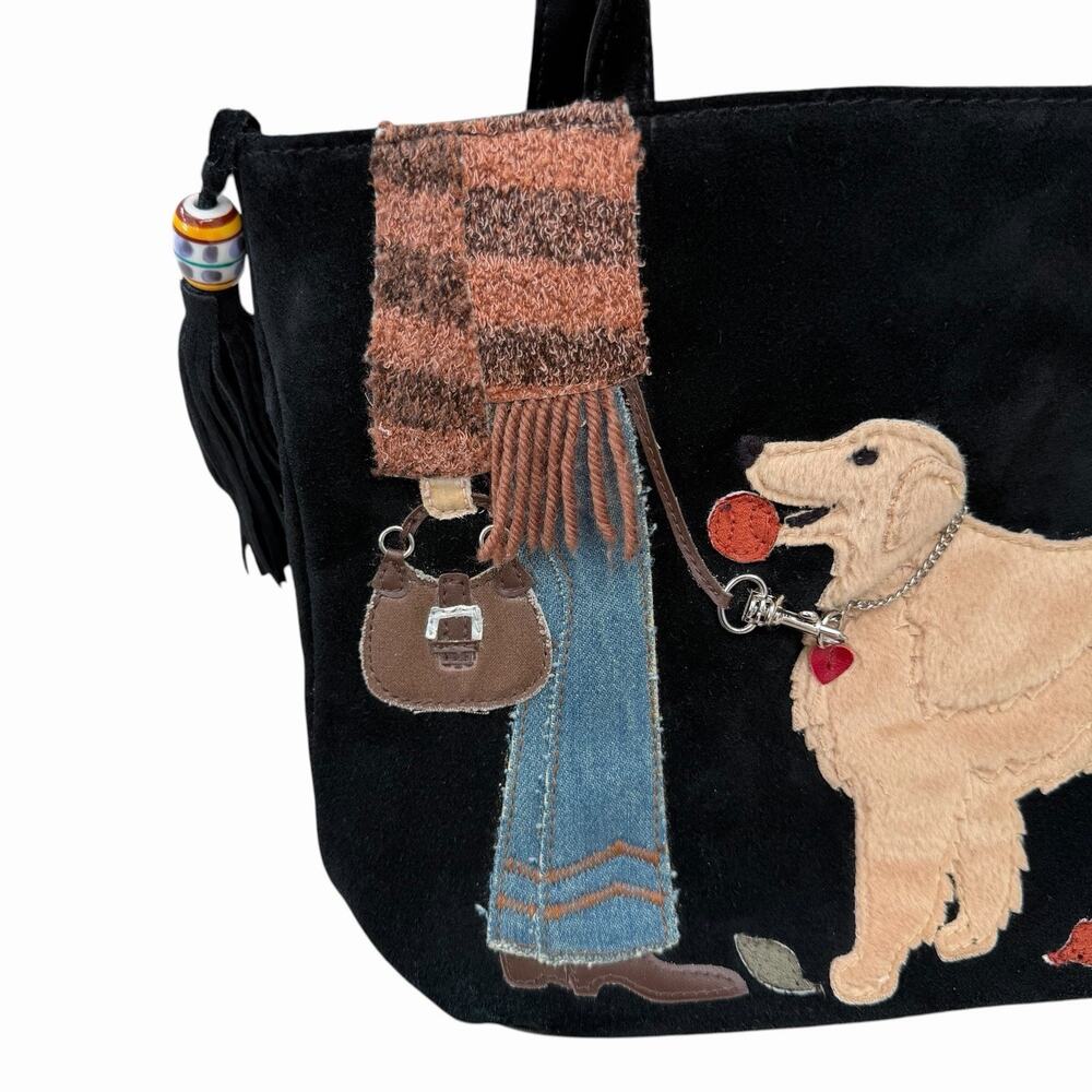 Valerie Stevens Y2K Suede Golden Retriever Applique Bag - Picture 3 of 7